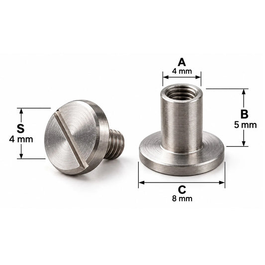 Schroefnieten 8/5 mm - zilver - roestvrij staal – CraftPoint