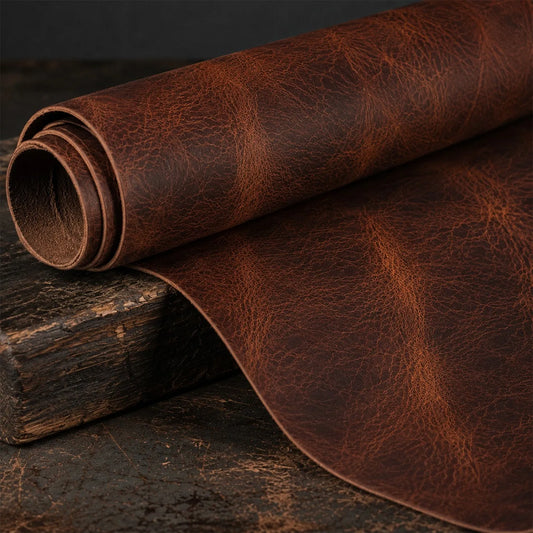 Leren riemstrook buffelleer - Handwax - 3,5 - 4 mm, 140 cm, 33/38 mm - Cognac – CraftPoint