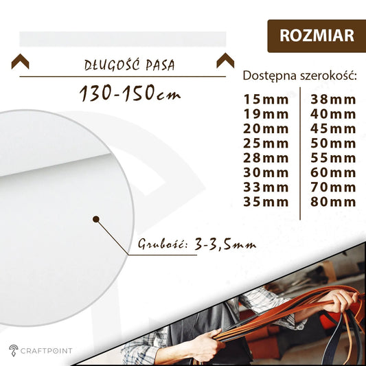 Leren riemstrook 3,0 - 3,5 mm, 140 cm, 15 - 80 mm - Wit – CraftPoint