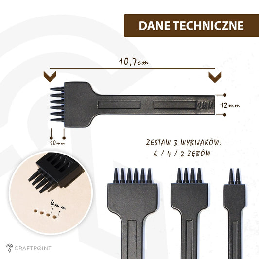 Leervorken voor stikgaten 4 mm - ronde gaten 1 mm – CraftPoint