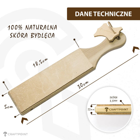 Dubbelzijdige leren slijpstrop voor gereedschap en messen CraftPoint – CraftPoint