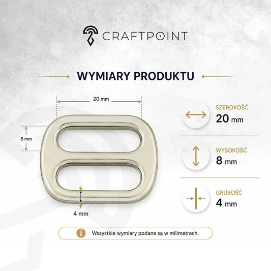 Massieve metalen schuifgesp – vernikkeld 25 mm – CraftPoint