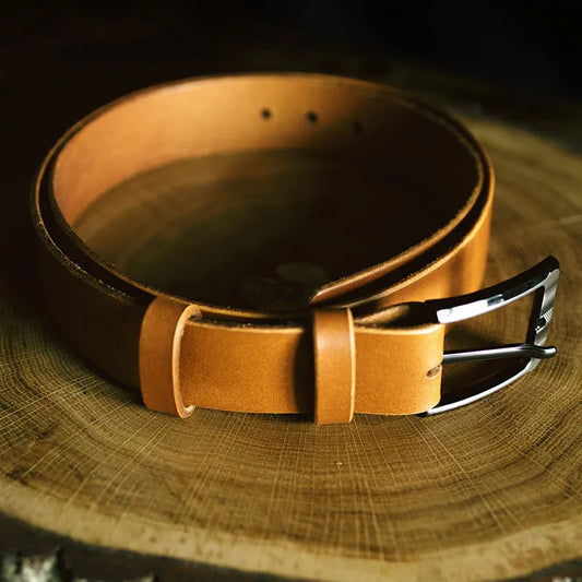 Herenriem van echt leer - cognac – CraftPoint