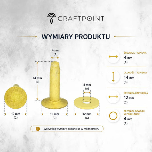 Messing klinknagels 14/20 mm – CraftPoint
