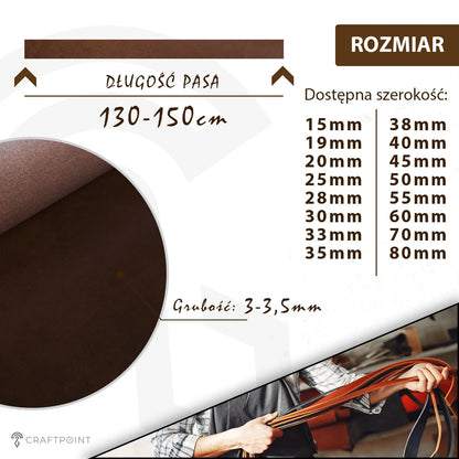 Leren riemstroken 3,0 - 3,5 mm, 140 cm, 15 - 80 mm - Donkerbruin – CraftPoint