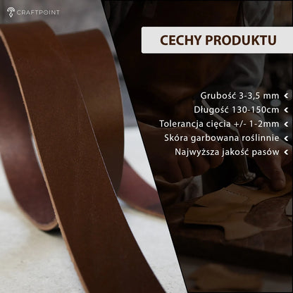 Leren riemstroken 3,0 - 3,5 mm, 140 cm, 15 - 80 mm - Donkerbruin – CraftPoint