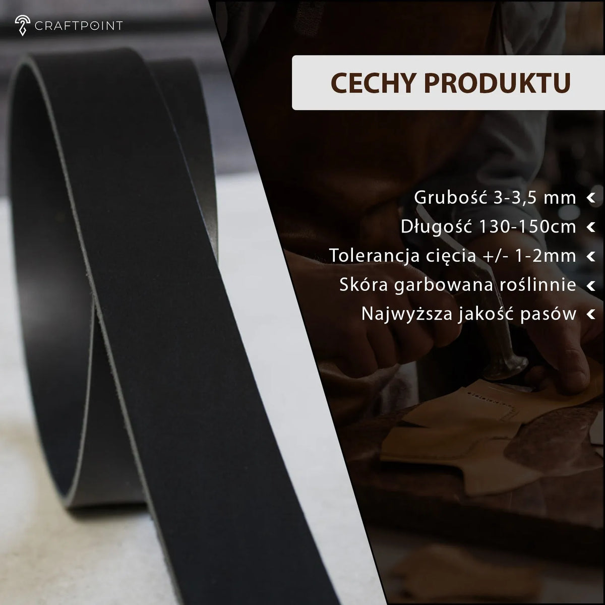 Leren riemstroken 3,0 - 3,5 mm, 140 cm, 15 - 80 mm - Zwart – CraftPoint