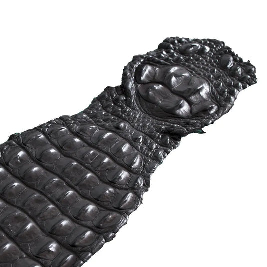 Krokodillenleer - hornback backstrap - donkerbruin – CraftPoint