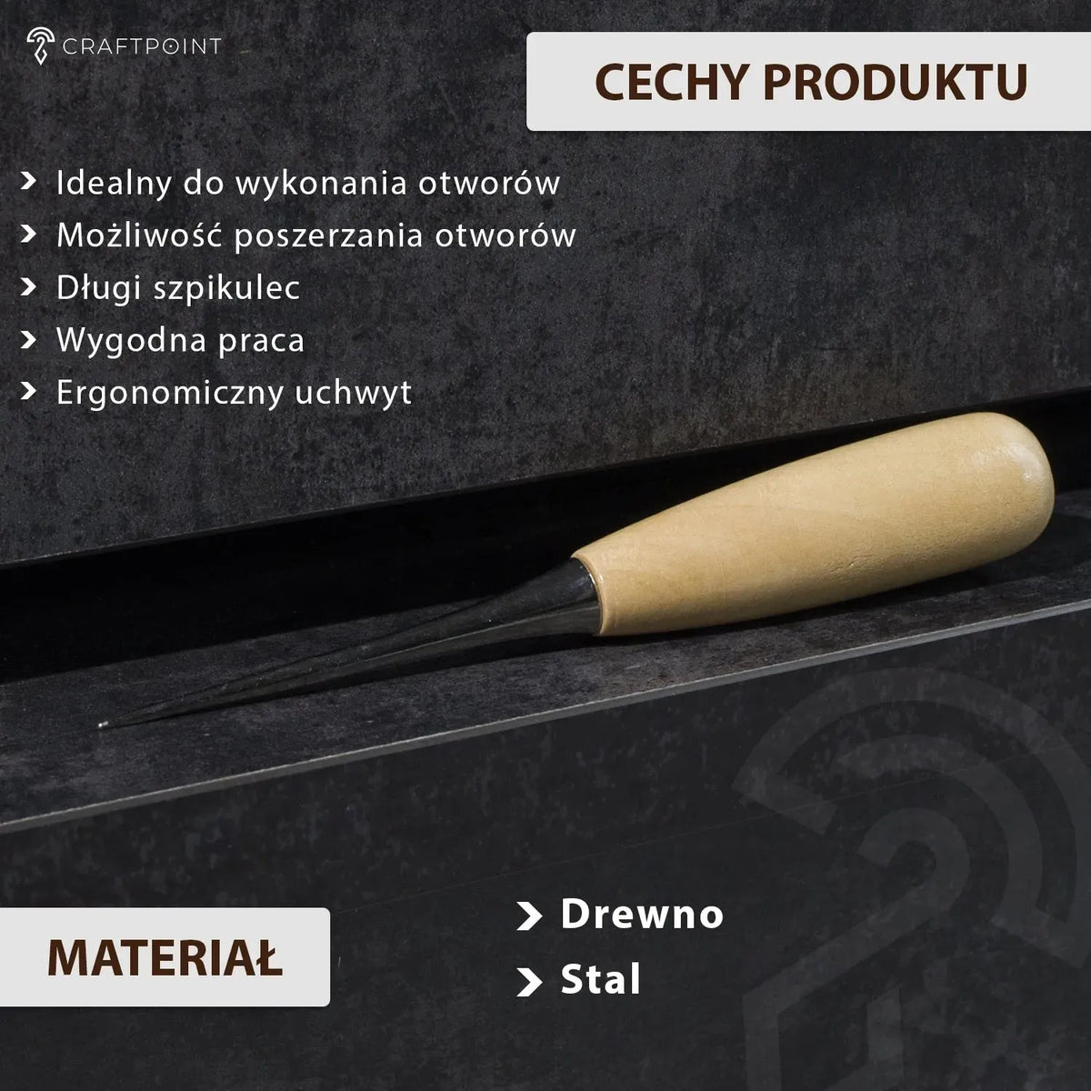 Priem voor leerbewerking 12 cm – CraftPoint